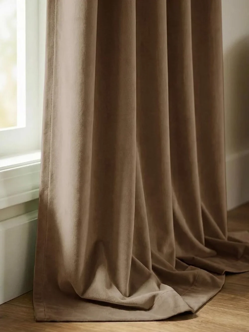 Luxurious Tan Brown Velvet Curtains 108